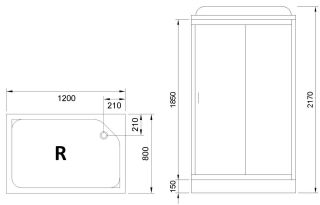 Душевая кабина Royal Bath HP правая стекло прозрачное 120x80см RB8120HP1-T-R