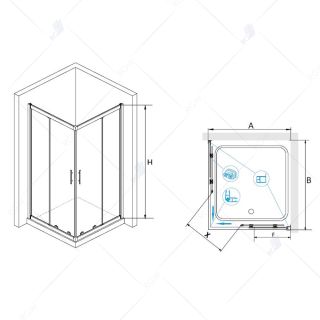 Душевой уголок RGW HO-31 03063188-11 80x80см хром