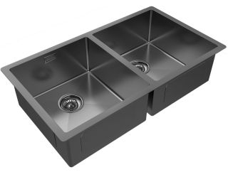 Мойка кухонная Paulmark Gerberg PM237844-GM воронёная сталь