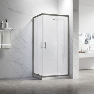 Душевой уголок Veconi Rovigo RV-27GM, 1200x900x1900, оружейная сталь, прозрачное стекло