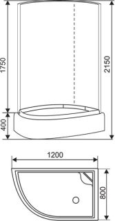 Душевая кабина Arcus style S-09 R 120х80х215