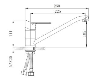 Смеситель для кухни РМС SL137-004F-25 хром