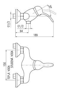 Смеситель для душа Rav Slezak Labe L081.5CMATZ черный