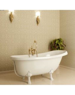 Ванна из искусственного камня Фэма Стиль Салерно на опорах красных 168x65 см