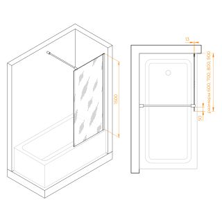 Шторка на ванну RGW SC-051 351105108-11 80см хром