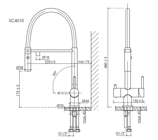 Смеситель для кухни Sancos Imola SC4010GG воронёная сталь