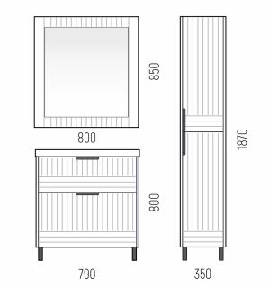 Тумба под раковину Corozo Терра SD-00001323 80см люкс матовый графит
