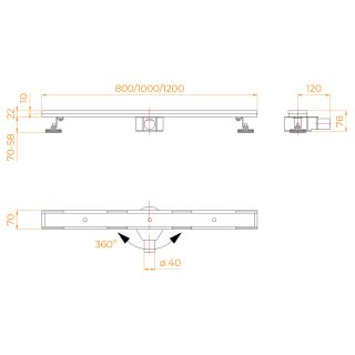 Душевой лоток RGW SDR-08 21210880-011 80см под плитку хром