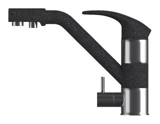 Смеситель для кухни Polygran Дуо чёрный/хром 694319