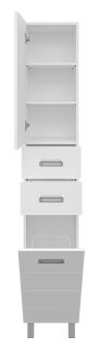 Напольный шкаф - пенал Misty Селена левый 35см с бельевой корзиной белый