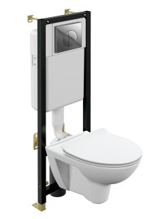 Комплект Cersanit 64231 PARVA CO DPL EO SLIM + BLACK + LEON ХРОМ ГЛЯНЦЕВЫЙ