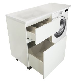 Напольная тумба под раковину Эстет Dallas Luxe ФР-00002292 Л/П 115см два ящика белый