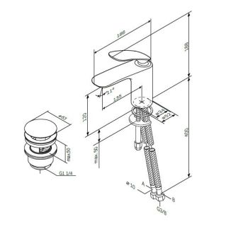 Смеситель Am.Pm Sensation F3082164 для раковины с д/к