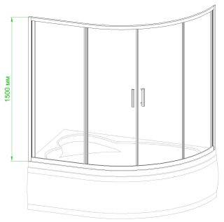 Шторка на ванну Royal Bath Alpine 170см белый RB170ALP-T
