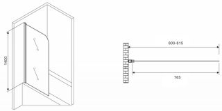 Шторка на ванну ABBER Ewiges Wasser 80см чёрный AG52080B