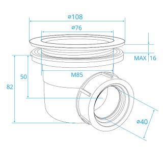 Сифон для душевых поддонов RGW S-10 90 мм