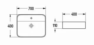 Раковина накладная SantiLine SL-1007 70см белый
