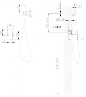 Гигиенический душ со смесителем ABBER Daheim чёрный матовый AF8225B