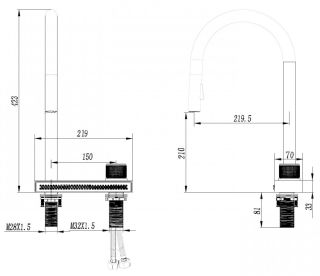 Смеситель для кухни ABBER Wasser Kreis AF8114 с выдвижной лейкой хром