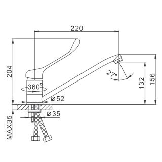 Смеситель для раковины Frap F4254 хром