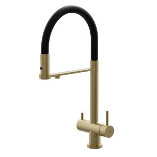 Смеситель для кухни Kohr Berga Series 1LQ280204BG-0000A брашированное золото/чёрный