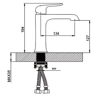 Смеситель для раковины Gappo G1050 чёрный