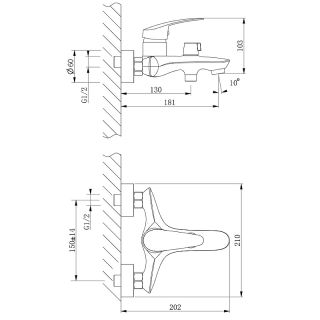 Смеситель Lemark Linara LM0414C для ванны