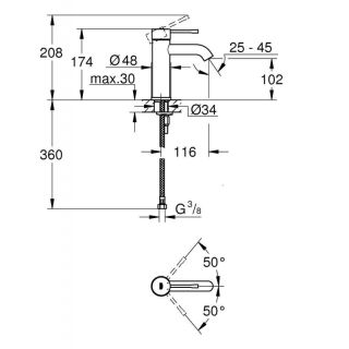 Смеситель для раковины GROHE Essence New 23590001 хром
