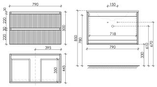 Подвесная тумба под раковину Sancos Snob R SNR80SM 80см Doha Soft