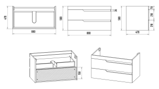 Подвесная тумба под раковину Misty Софт 90см белый