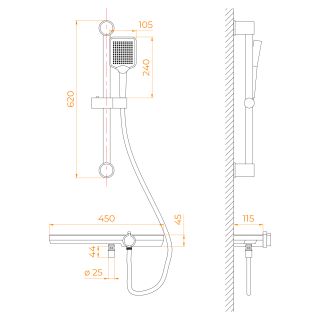 Смеситель душевой RGW SP-41Gr 69140541-11 серый