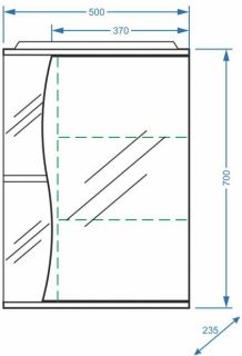 Зеркало-шкаф с подсветкой Stella Polar Верея 50см правый белый SP-00000032
