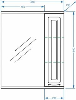 Зеркало-шкаф с подсветкой Stella Polar Кармела 65см ольха белая SP-00000184