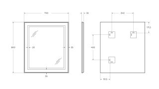 Зеркало BelBagno SPC-KRAFT-700-800-SENS-AL