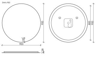 Зеркало с подсветкой Sancos Sfera SF1000 100см с сенсорным выключателем
