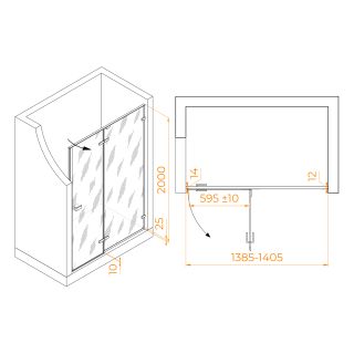 Душевая дверь RGW SV-004Gr 353200414-110 140см серый