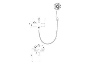Смеситель для ванны с душем Wonzon & Woghand Frame WW-88639010-MB чёрный матовый