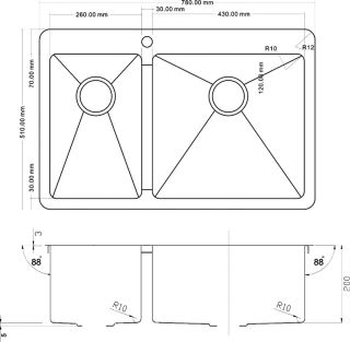 Мойка кухонная Zorg Inox PVD SZR-78-2-51-R BRONZE