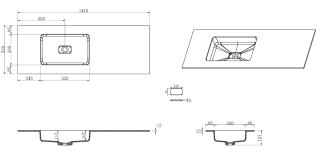 Раковина-моноблок Armadi Art Quatro 793-140-W-A асимметричная 140 см белый
