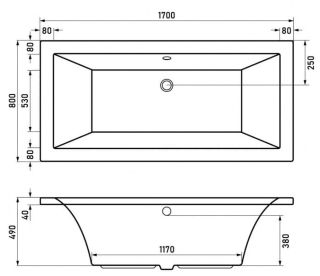 Акриловая ванна Berges Tari 180x80см белый 050029