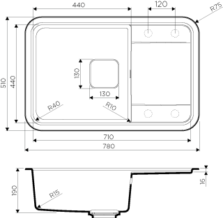 Мойка кухонная Omoikiri Tasogare-78-GR Artgranit/Leningrad grey