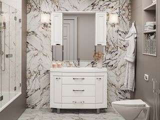 Напольная тумба под раковину Misty Терра 110см белый