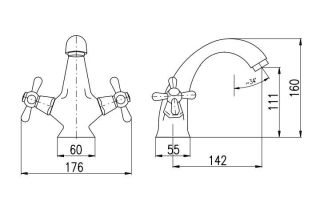 Смеситель для раковины Rav Slezak Morava retro MK428.5SM Бронза