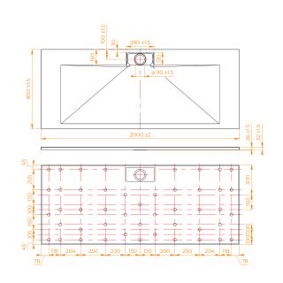 Душевой поддон RGW TKS-Gr 553802820-12 80x200см серый