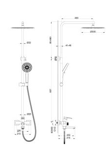 Душевая стойка Wonzon & Woghand Frame WW-88739010-CR хром
