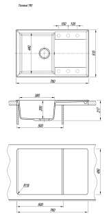 Кухонная мойка Florentina Тоскана 780 серый шёлк