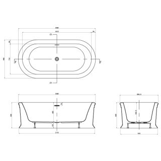 Акриловая ванна AZARIO TOUR TOU18090 свободностоящая 1800x900x600
