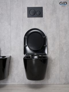 Унитаз подвесной Gid Tr2198-18 62204Y черная глянцевая 49x36x35.5