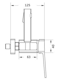 Гигиенический душ со смесителем Shevanik S9605T-1 оружейная сталь