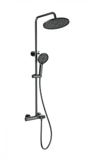 Душевая стойка Wonzon & Woghand Muse Corno WW-B2091-A-BGG с термостатом тёмный графит